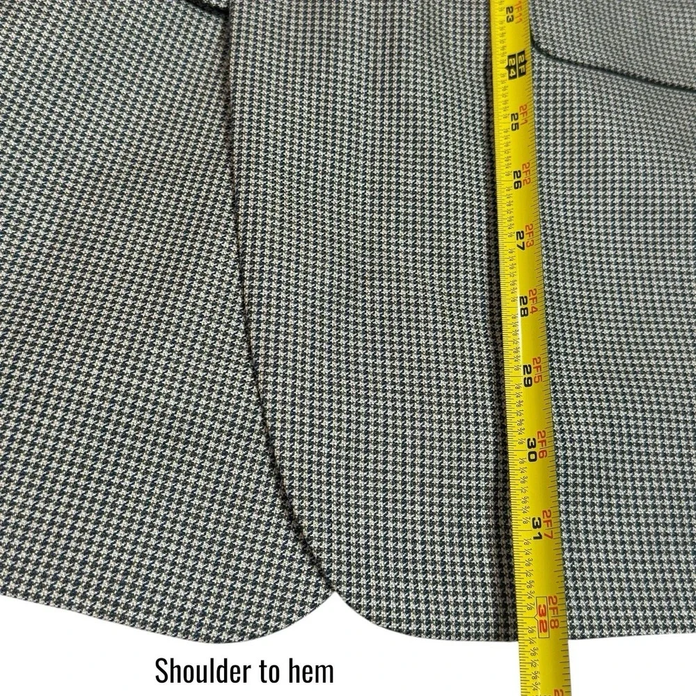 Brooks Brothers Houndstooth Wool Silk Sport Coat Suit Jacket Career Luxury 40R